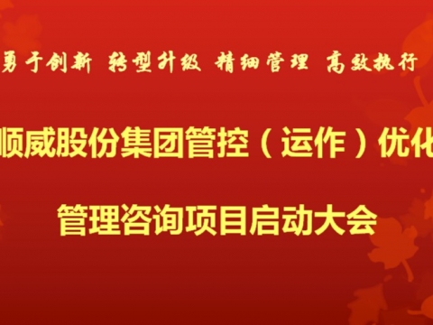 1+1大于2順威“結(jié)盟”中大咨詢 啟動集團管控優(yōu)化咨詢項目